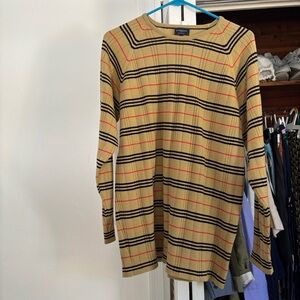 Burberry Men's Striped Crewneck Sweater - Tan, Black, and Red